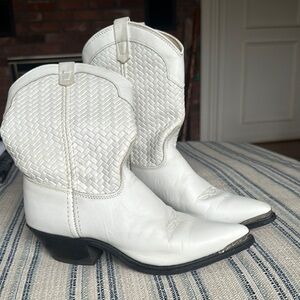 Vintage Leather White Western-Style Women's Boots Shepler size 7
